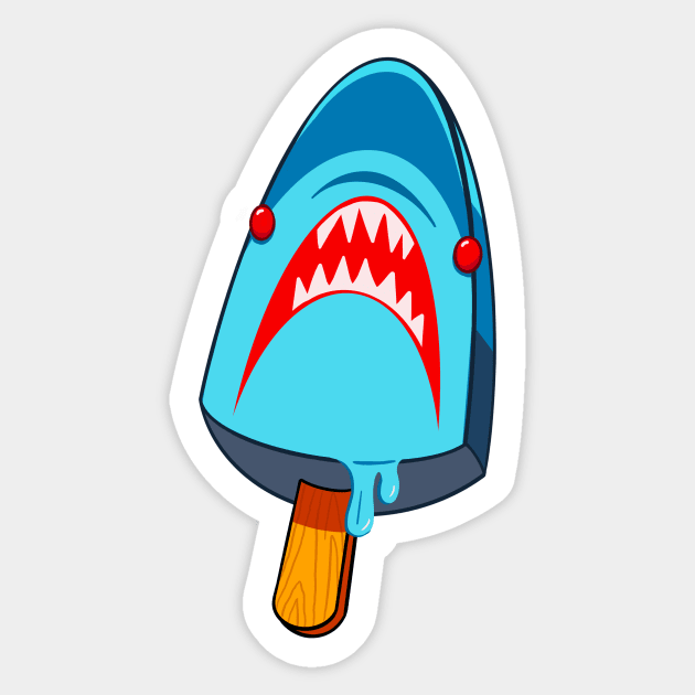 Ice Scream Shark Sticker by theSteele